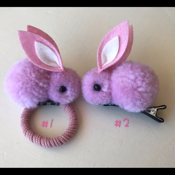 HOST PICK! kids bunny hair clips & hair tie - Picture 2 of 9